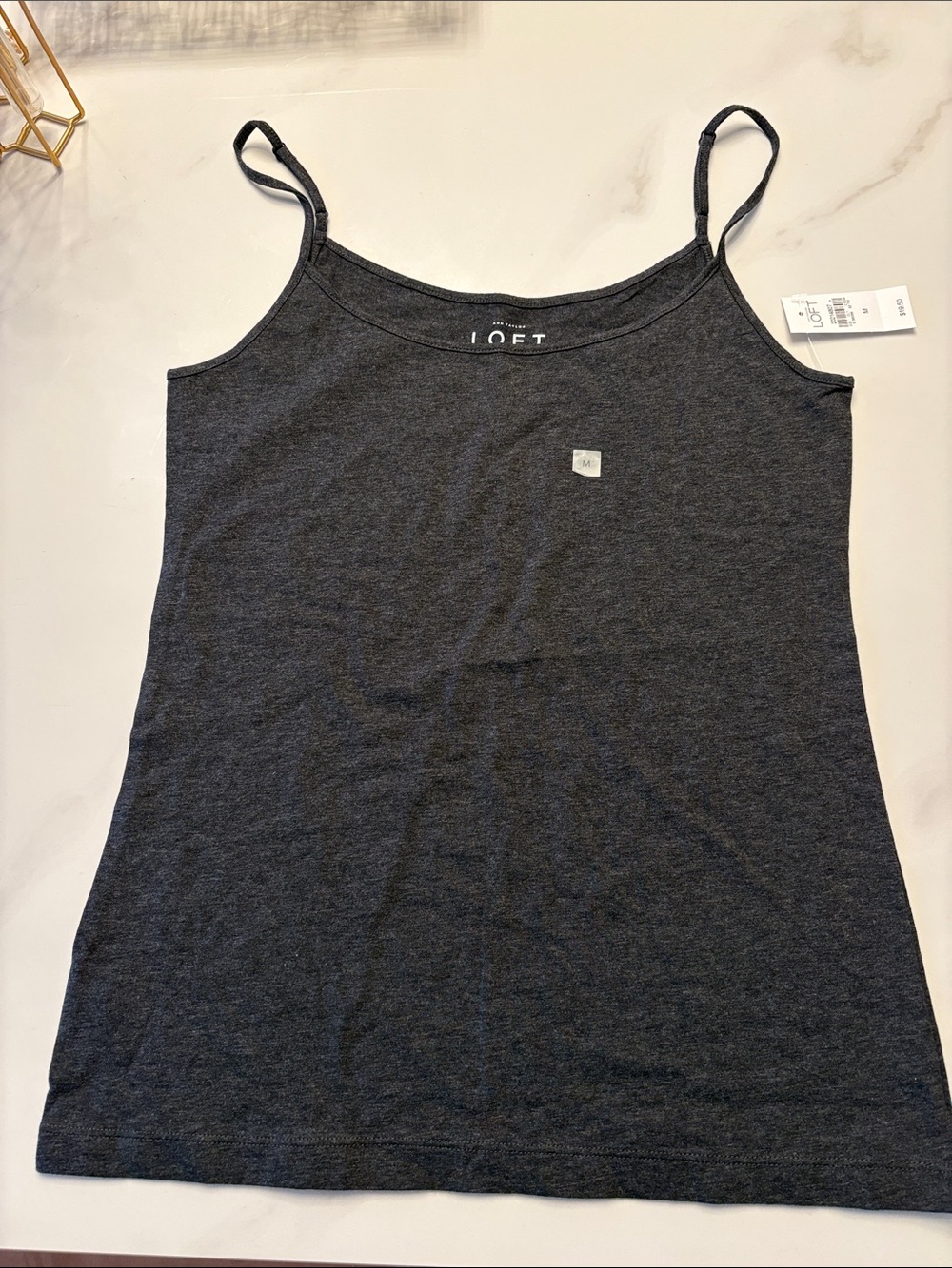 LOFT Woman’sCharcoal Gray Spaghetti Strap Camisole Size Medium